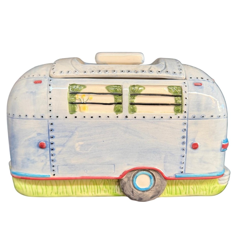 Vintage Corning‎ Factory Travel Trailer Camper Cookie Jar 1999 RARE RV Airstream